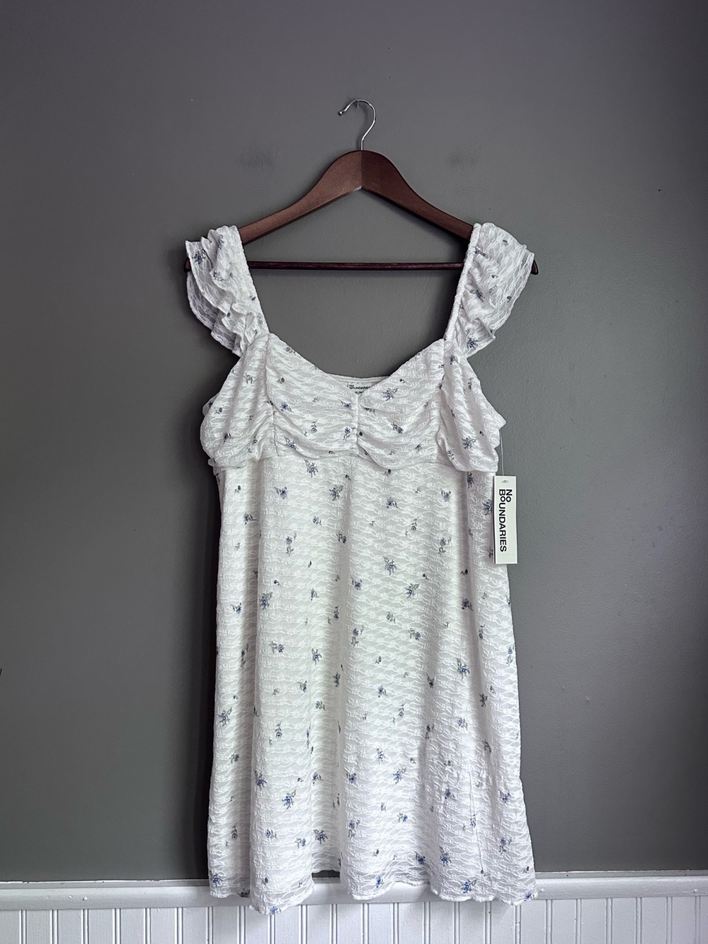 No Boundaries Double Ruffle Ruched Mini Dress Women's Size X-Large